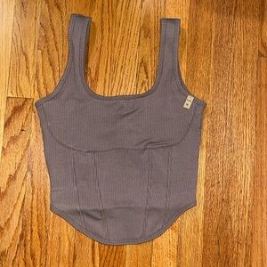 Victoria’s Secret Pink the cinched corset top. Taupe size M